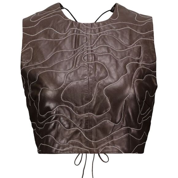 Ganni • Lamb leather open back tank vest - Picture 1 of 8